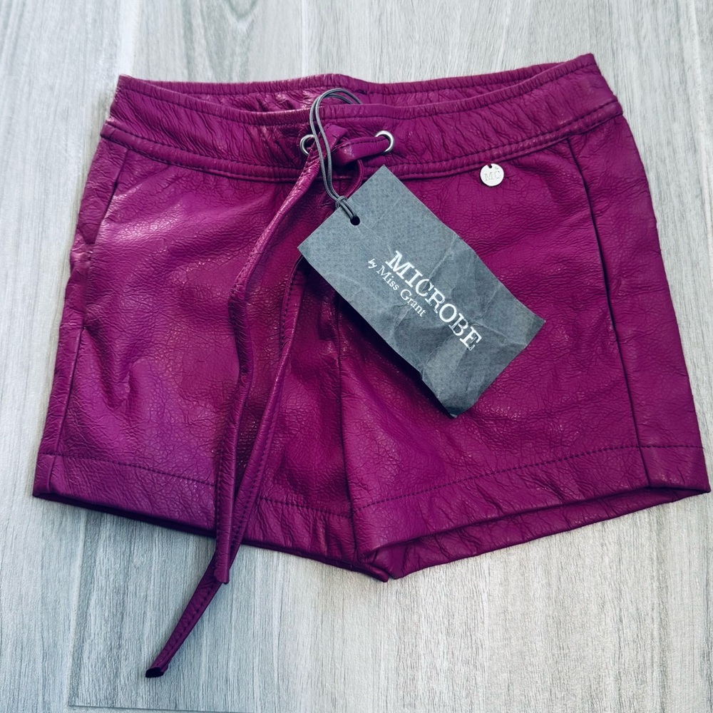 MICROBE By Miss Grant***Purple Pleather Shorts***6 mo. $228